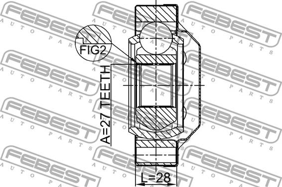 Febest 1611-001R - Шарнирный комплект, ШРУС, приводной вал unicars.by