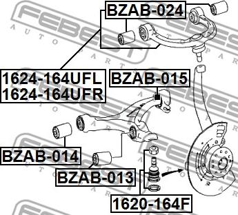 Febest BZAB-015 - Сайлентблок, рычаг подвески колеса unicars.by