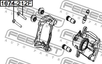 Febest 1674-212F - Направляющий болт, корпус скобы тормоза unicars.by