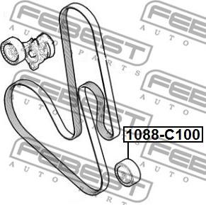 Febest 1088-C100 - Ролик, поликлиновый ремень unicars.by