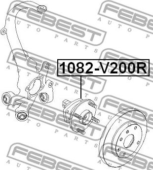 Febest 1082-V200R - Ступица колеса, поворотный кулак unicars.by