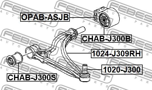 Febest 1024-J309RH - Рычаг подвески колеса unicars.by