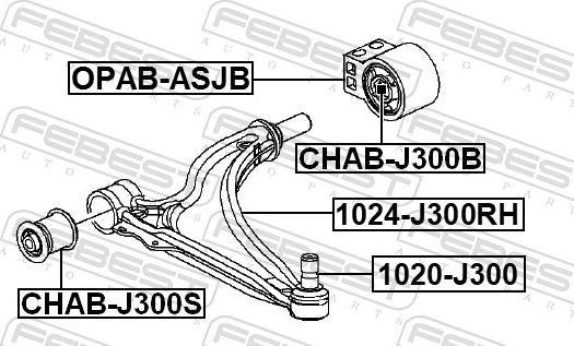 Febest 1024-J300RH - Рычаг подвески колеса unicars.by