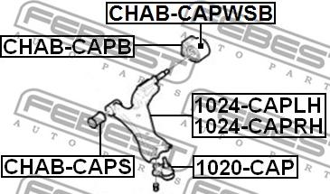 Febest CHAB-CAPS - Сайлентблок, рычаг подвески колеса unicars.by