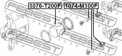 Febest 1074-M100F - Направляющий болт, корпус скобы тормоза unicars.by