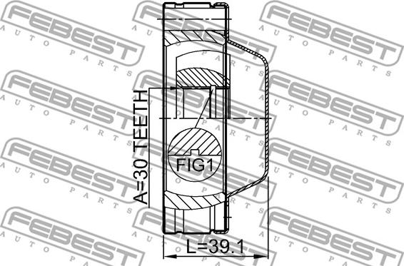 Febest 1811-MOKFSHA - Шарнир, продольный вал unicars.by