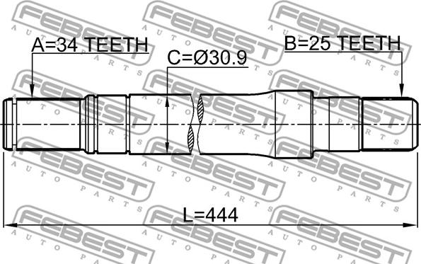 Febest 1812-A17DTRH - Приводной вал unicars.by