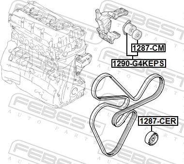 Febest 1290-G4KEPS - Натяжитель, поликлиновый ремень unicars.by