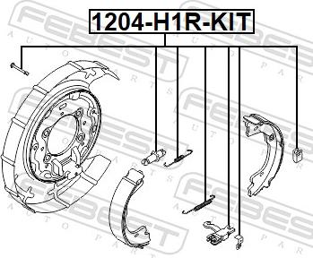 Febest 1204-H1R-KIT - Комплектующие, стояночная тормозная система unicars.by