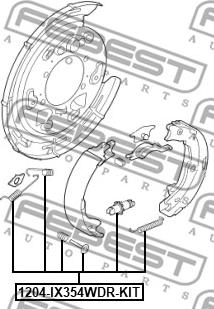 Febest 1204-IX354WDR-KIT - Комплектующие, стояночная тормозная система unicars.by