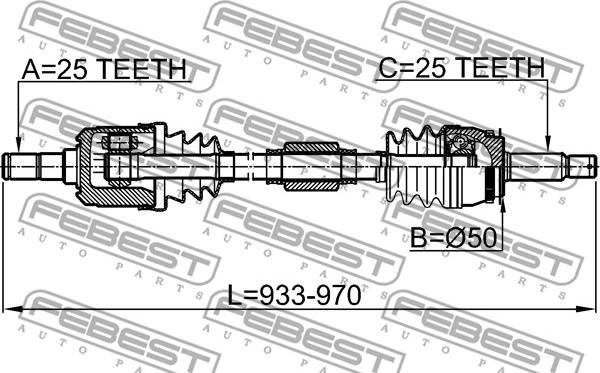 Febest 1214-CAMTRH - Приводной вал unicars.by