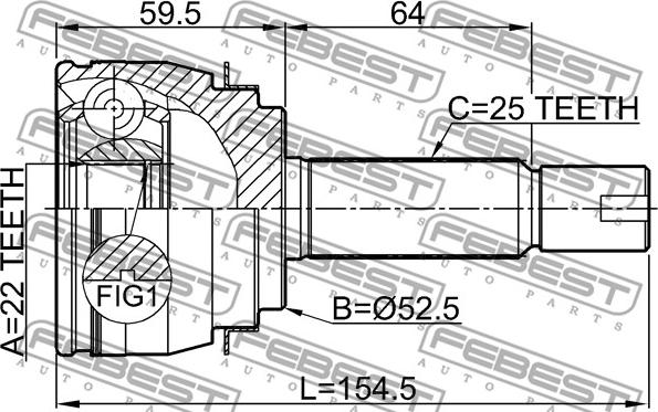 Febest 1210-SOL2WD - Шарнирный комплект, ШРУС, приводной вал unicars.by