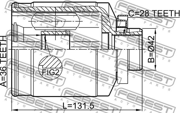 Febest 1211-IX55RH - Шарнирный комплект, ШРУС, приводной вал unicars.by