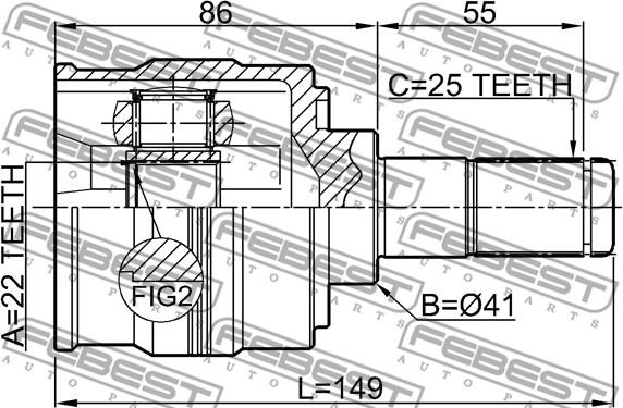 Febest 1211-SOL2WD - Шарнирный комплект, ШРУС, приводной вал unicars.by