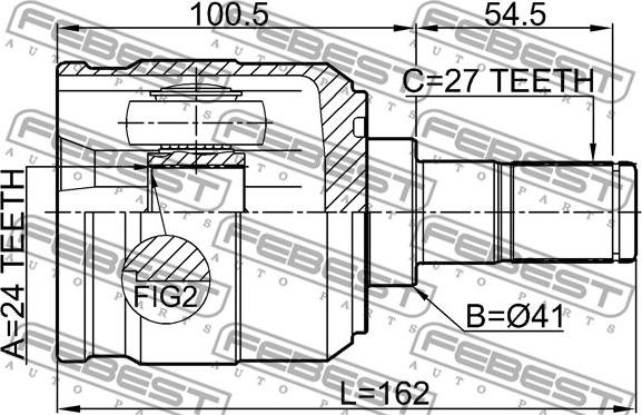 Febest 1211-TUC20MT - Шарнирный комплект, ШРУС, приводной вал unicars.by