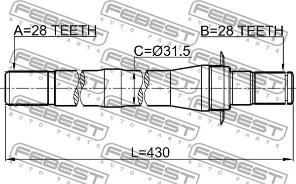 Febest 1212-CM10AT4WD - Приводной вал unicars.by