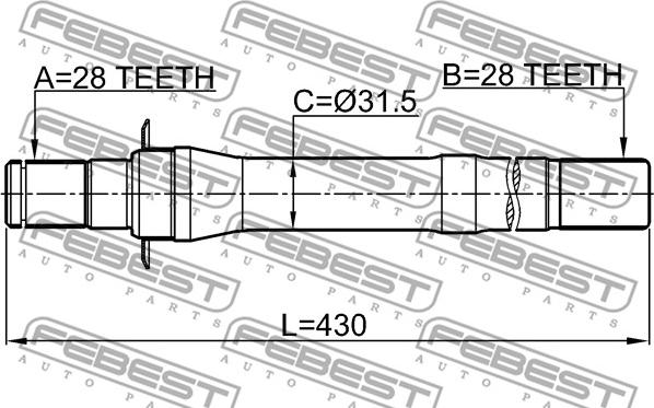 Febest 1212-IX35AT6 - Приводной вал unicars.by