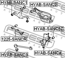 Febest HYAB-SANC5Z - Сайлентблок, рычаг подвески колеса unicars.by