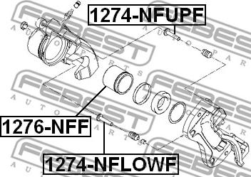 Febest 1274-NFLOWF - Направляющий болт, корпус скобы тормоза unicars.by