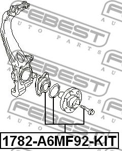 Febest 1782-A6MF92-KIT - Ступица колеса, поворотный кулак unicars.by