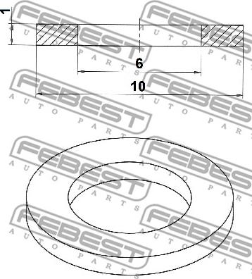 Febest 88430-061010C - Уплотнительное кольцо, резьбовая пробка маслосливного отверстия unicars.by