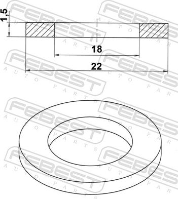 Febest 88430-182215A - Уплотнительное кольцо, резьбовая пробка маслосливного отверстия unicars.by