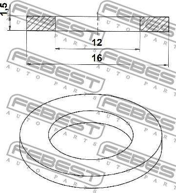 Febest 88430-121615C - Уплотнительное кольцо, резьбовая пробка маслосливного отверстия unicars.by