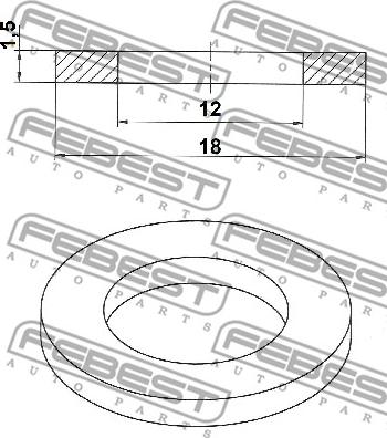 Febest 88430-121815C - Уплотнительное кольцо, резьбовая пробка маслосливного отверстия unicars.by