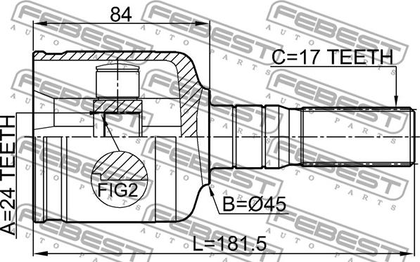 Febest 3011-001 - Шарнирный комплект, ШРУС, приводной вал unicars.by