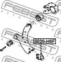 Febest 3020-H6F - Шаровая опора, несущий / направляющий шарнир unicars.by