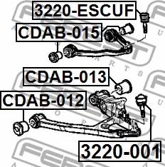 Febest 3220-001 - Шаровая опора, несущий / направляющий шарнир unicars.by