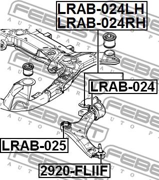 Febest LRAB-024RH - Сайлентблок, рычаг подвески колеса unicars.by