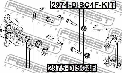 Febest 2974-DISC4F-KIT - Направляющий болт, корпус скобы тормоза unicars.by