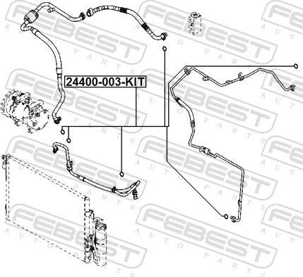 Febest 24400-003-KIT - Уплотнительное кольцо, линия кондиционера unicars.by