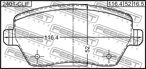 Febest 2401-CLIF - Тормозные колодки, дисковые, комплект unicars.by