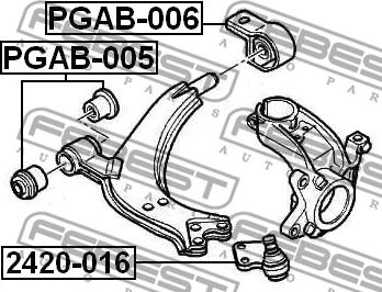 Febest 2420-016 - Шаровая опора, несущий / направляющий шарнир unicars.by