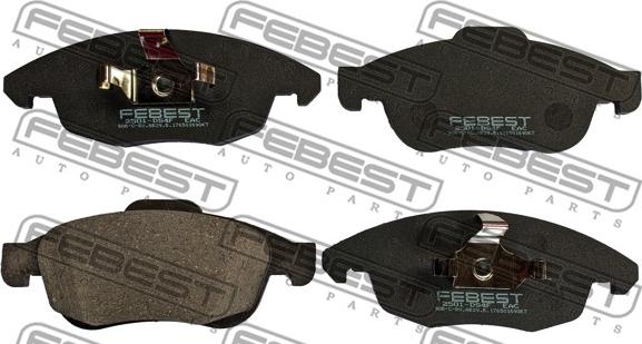 Febest 2501-DS4F - Тормозные колодки, дисковые, комплект unicars.by