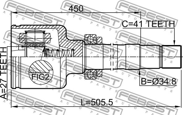 Febest 2511-BOX3RH - Шарнирный комплект, ШРУС, приводной вал unicars.by