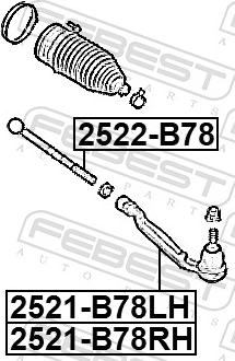 Febest 2522-B78 - Осевой шарнир, рулевая тяга unicars.by