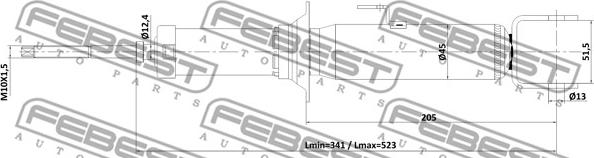 Febest 20110-003R - Амортизатор unicars.by