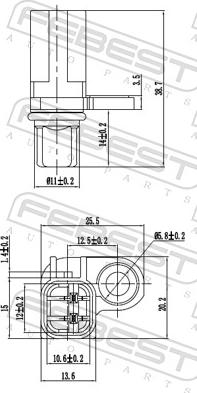 Febest 21606-009 - Датчик ABS, частота вращения колеса unicars.by