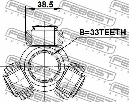 Febest 2116-GE33 - Трипоид, муфта с шипами, приводной вал unicars.by