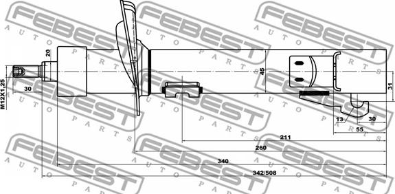 Febest 21110-008F-KIT - Амортизатор unicars.by