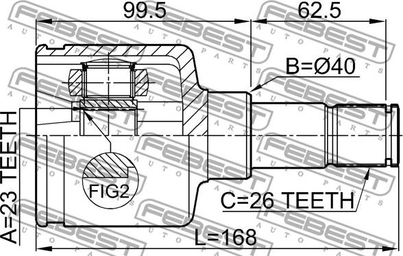 Febest 2111-CB420LH - Шарнирный комплект, ШРУС, приводной вал unicars.by