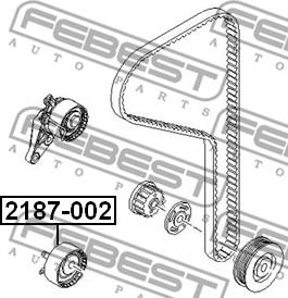 Febest 2187-002 - Натяжной ролик, зубчатый ремень ГРМ unicars.by