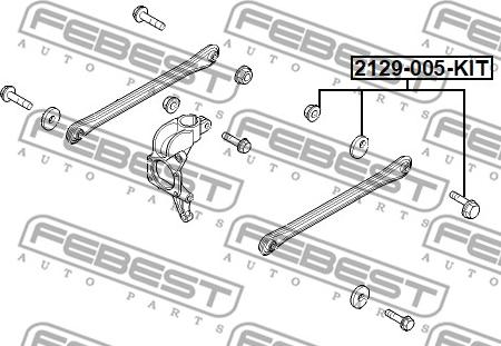 Febest 2129-005-KIT - Болт регулировки развала колёс unicars.by