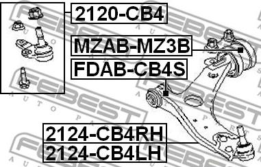 Febest FDAB-CB4S - Сайлентблок, рычаг подвески колеса unicars.by