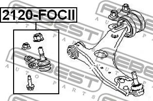 Febest 2120-FOCII - Шаровая опора, несущий / направляющий шарнир unicars.by