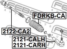 Febest 2122-CA2 - Осевой шарнир, рулевая тяга unicars.by