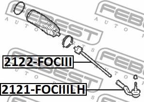 Febest 2122-FOCIII - Осевой шарнир, рулевая тяга unicars.by